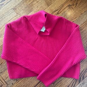 Women's Pink Ribbed Sweater